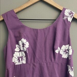 Sidan Hawaii Floral Purple Maxi Dress